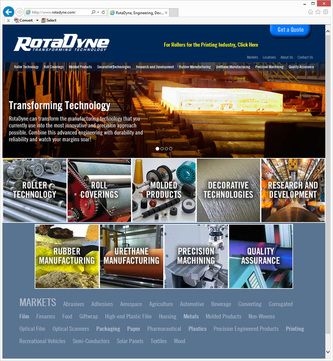 Screencapture of Rotadyne.com Home Page